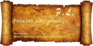 Petelei Líviusz névjegykártya